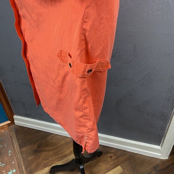 Alain Weiz Vintage Salmon Safari Button Up S/S Silk Blend Shirt Pocket. Size 14 - Picture 7 of 12